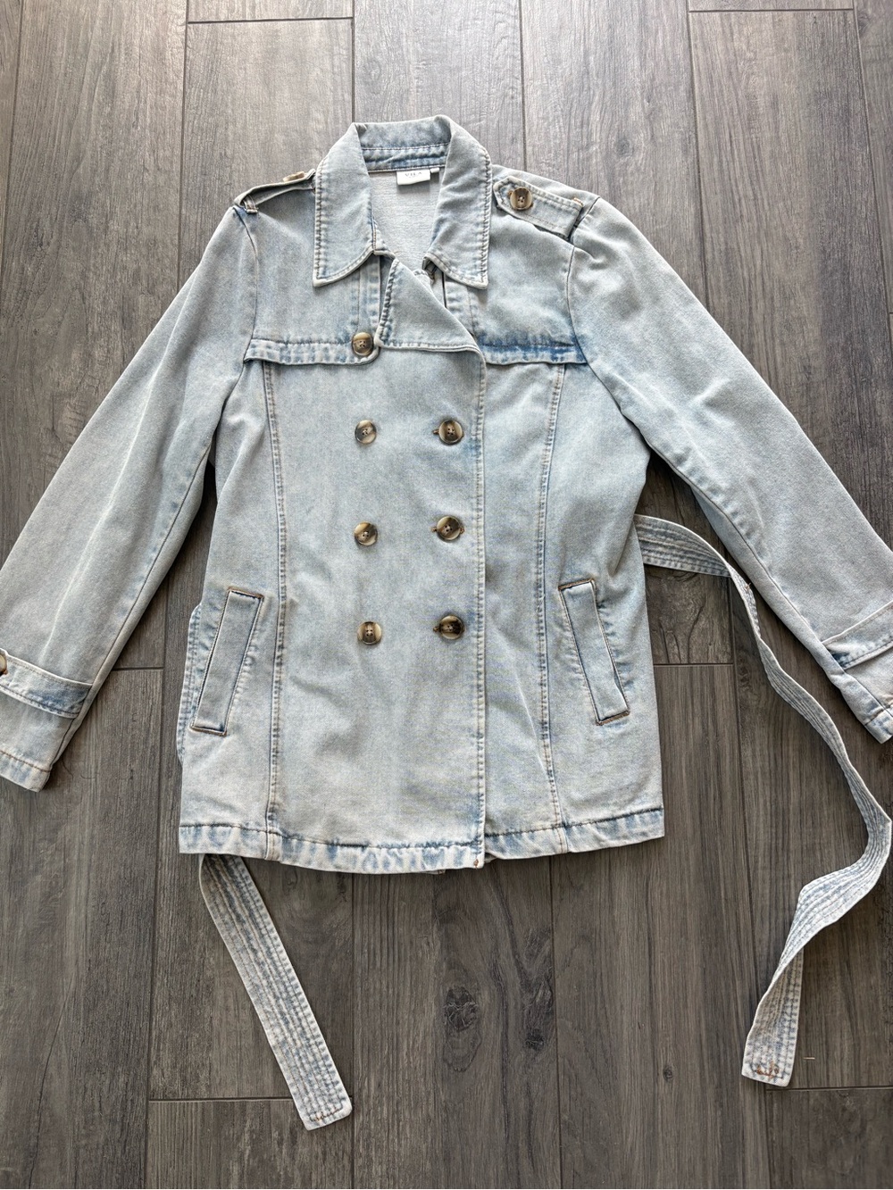 VILA Light Blue Denim Trench Jacket
